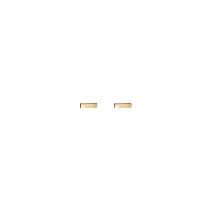 Mini Gold Bar Earring Vermeil 14k 18k Yellow Gold Front First Pair | Single |