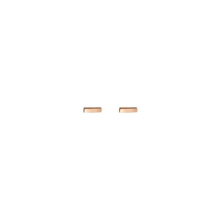 Mini Gold Bar Earring Vermeil 14k 18k Rose Gold Front First Pair | Single |