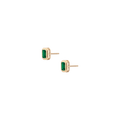 Mini Emerald Heirloom Stud Earrings Vermeil 14k 18k Yellow Gold Pair