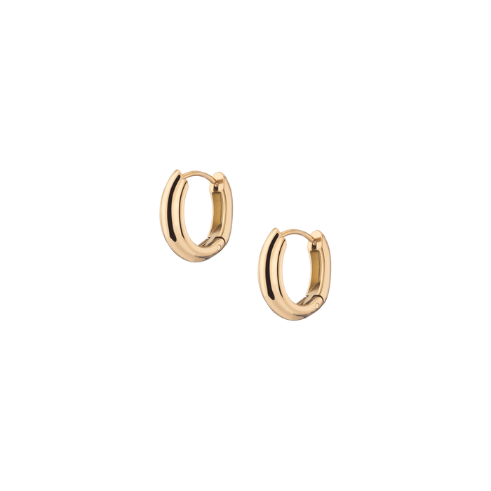 Mini Tidal Hoop Earrings Stainless Steel Yellow Gold First