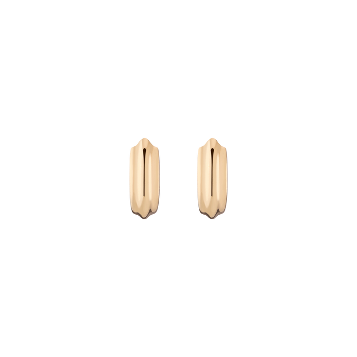 Mini Tidal Hoop Earrings Stainless Steel Yellow Gold