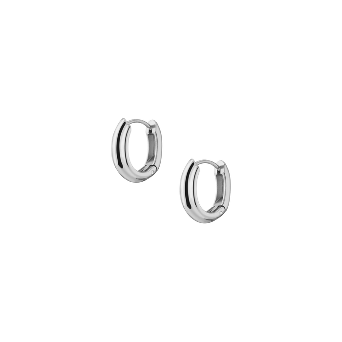 Mini Tidal Hoop Earrings Stainless Steel White Gold First