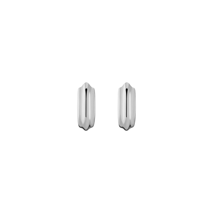 Mini Tidal Hoop Earrings Stainless Steel White Gold