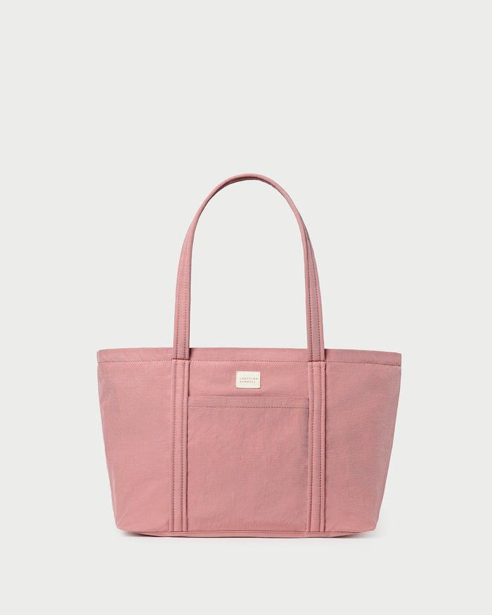 Mira Pink Everyday Tote in pink water-resistant nylon.