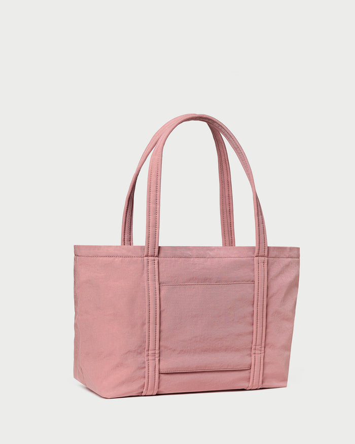 Mira Pink Everyday Tote in pink water-resistant nylon.