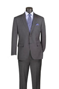 Charcoal modern fit men's wool single breasted suit
