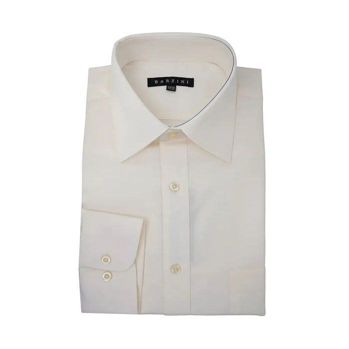 Ivory modern fit men's dress shirt with convertible cuff