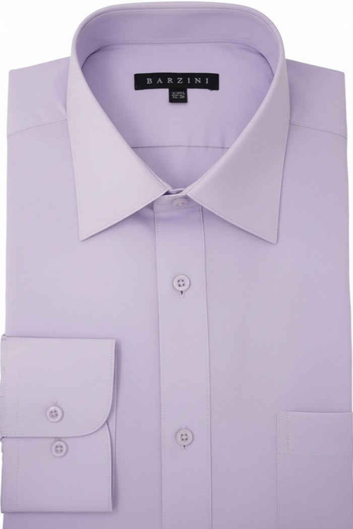 Lavender modern fit men's dress shirt with convertible cuff