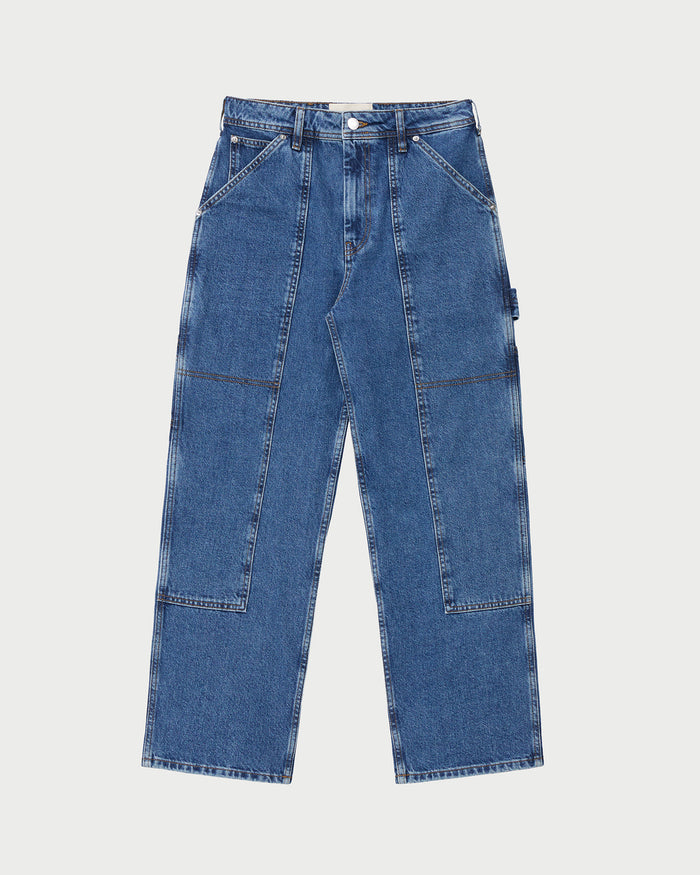 Molly Workwear Jean in medium wash blue denim.