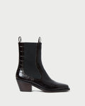 Nat Crocodile Leather Ankle Boot in crocodile black leather.