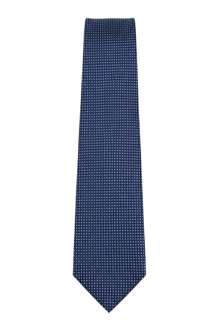 Navy micro dot pattern tie