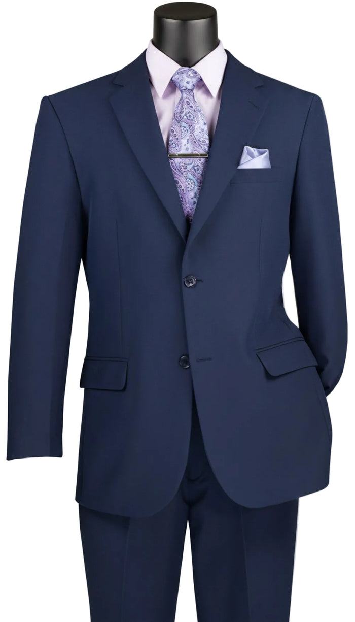 Navy regular fit 2 piece men's business suit