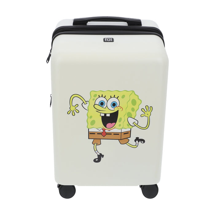 White Nickelodeon SpongeBob 22.5" carry-on spinner suitcase luggage by Ful