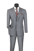 Nola Collection - Medium Gray Regular Fit 2 Piece Suit With Adjustable Waistband Pants