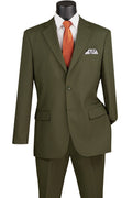Olive regular fit 2 piece men's business suit