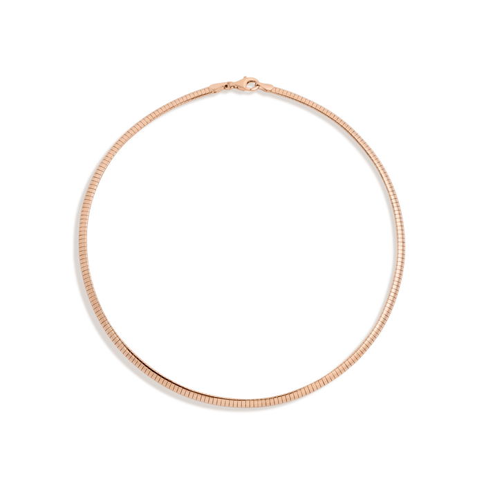 Omega Chain Necklace Vermeil Rose Gold 4mm