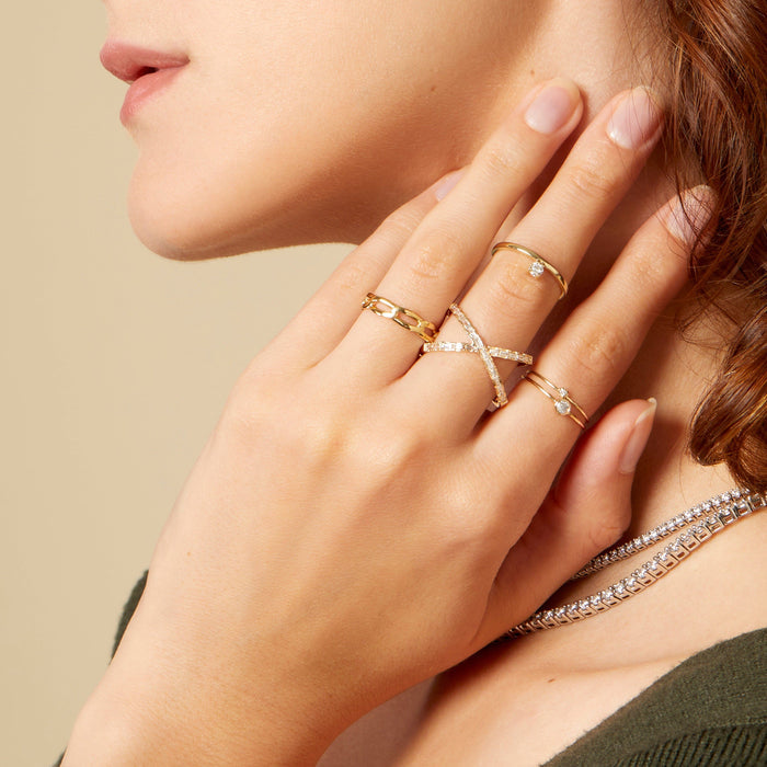 Lifestyle Model. Close up of woman's hands with various rings
