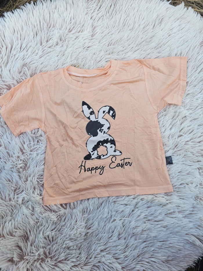 Orange Cow Print Bunny Tee