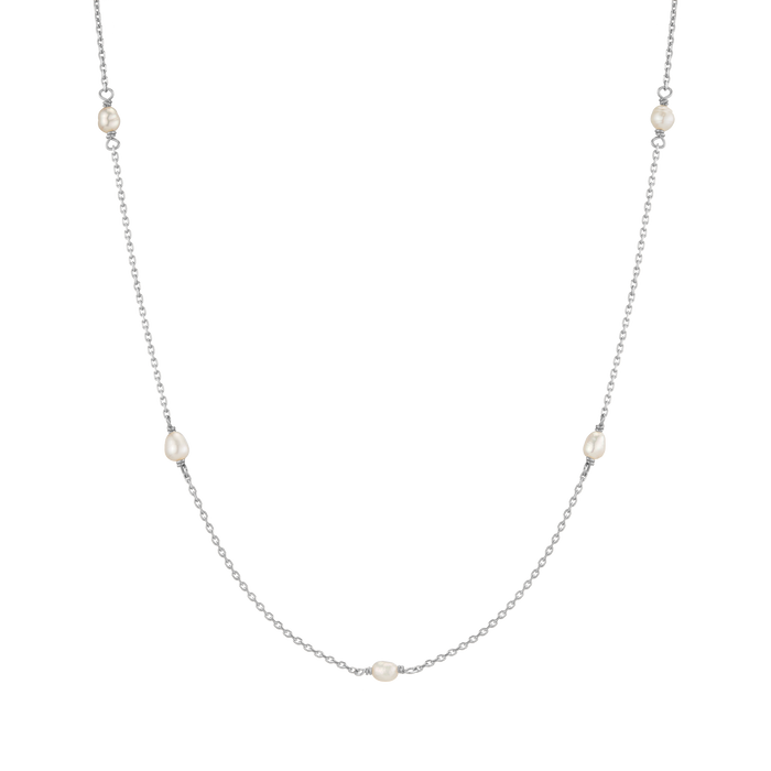 Endless Pearl Station Necklace Vermeil 14k 18k White Gold First