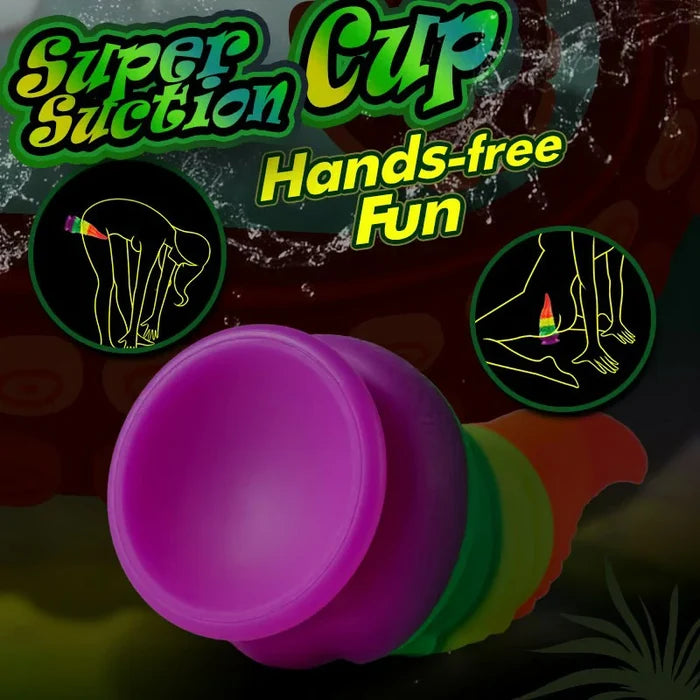 Orsen Tentacle Silicone Rainbow Dildo with Big Suction Cup 8.66 Inch