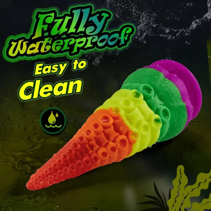 Orsen Tentacle Silicone Rainbow Dildo with Big Suction Cup 8.66 Inch