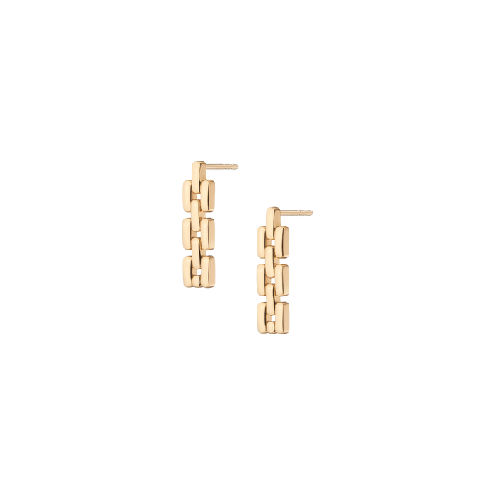 Panther Chain Link Earring Vermeil Yellow Gold