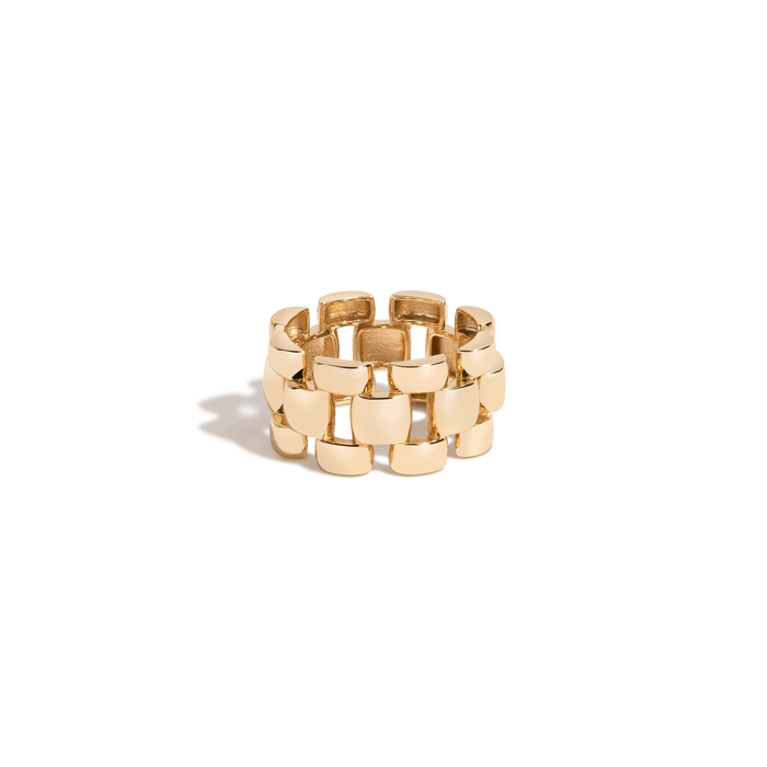 Panther Chain Link Ring Vermeil Yellow Gold First