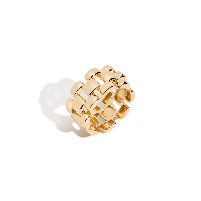 Panther Chain Link Ring Vermeil Yellow Gold