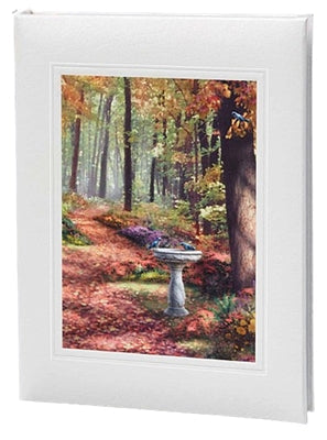 Path in the forest memorial register book used in funeral service operations, from lynch supply
