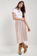 Patterned Midi Skirt - 6082