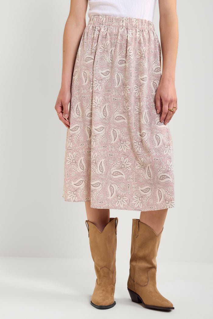 Patterned Midi Skirt - 6082