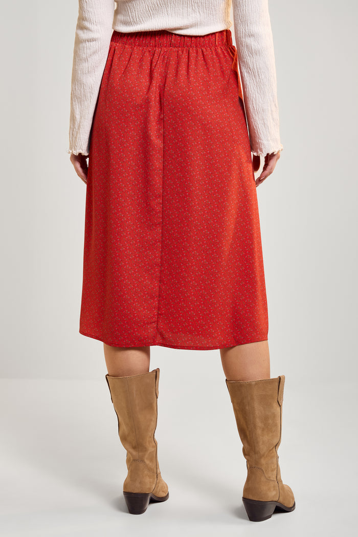 Patterned Midi Skirt - 6082