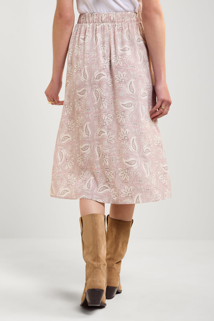 Patterned Midi Skirt - 6082