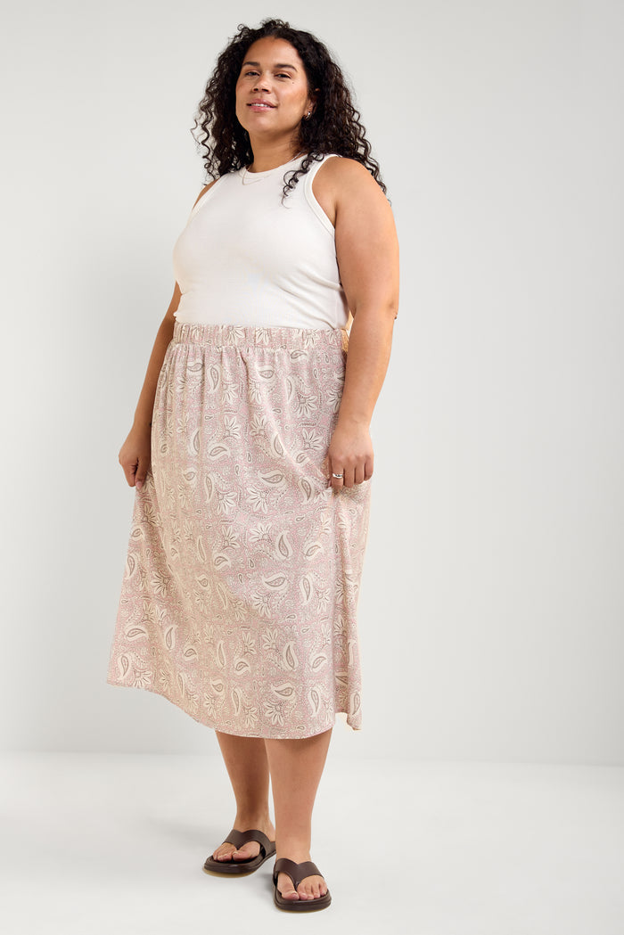 Patterned Midi Skirt - 6082