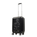 Peanuts Snoopy & Woodstock embossed molded hardside 22" black carry-on spinner suitcase rolling luggage by Ful