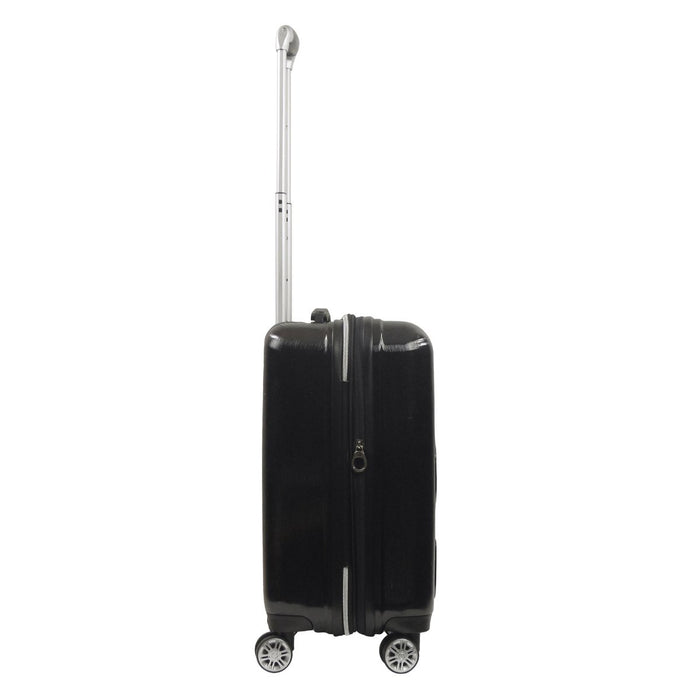 Peanuts Snoopy & Woodstock Embossed Molded Hardside 22" Caryon black carry-on spinner suitcase rolling luggage by Ful