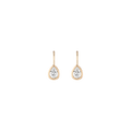 Pear Lab Grown White Sapphire Bezel Drop Earrings Vermeil Yellow Gold First