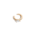 Pear Lab Grown White Sapphire Solitaire Ear Cuff Vermeil Yellow Gold