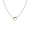 Pearl Aura Beaded Necklace Vermeil 14k Yellow Gold 16.5 in 18 in First