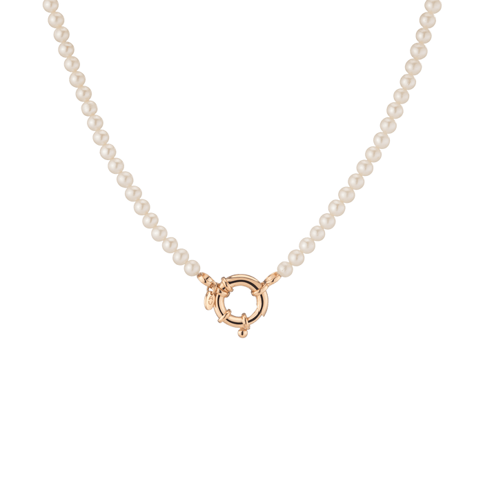 Pearl Aura Beaded Necklace Vermeil Rose Gold 16.5 in 18 in First