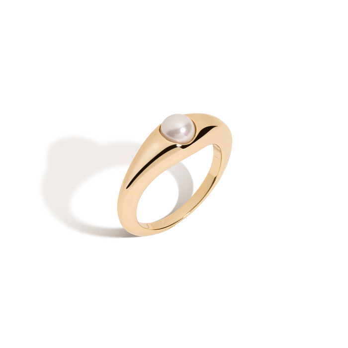 Pearl Bud Ring Vermeil Yellow Gold