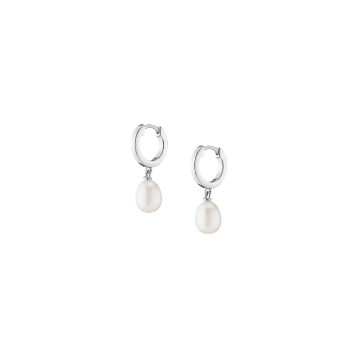 Pearl Drop Huggie Earrings Vermeil 14k 18k White Gold Single Pair First
