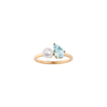 Pearl Toi et Moi Ring - Aquamarine