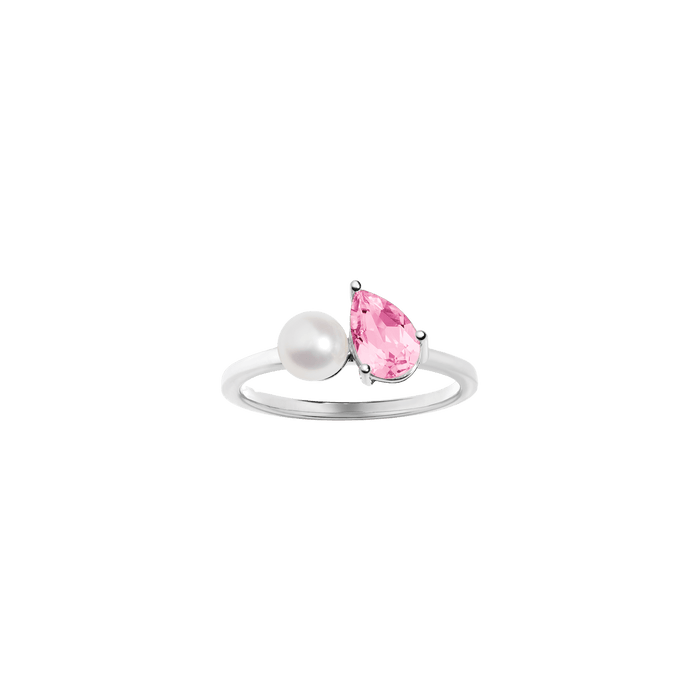 Pearl Toi et Moi Ring - Pink Sapphire