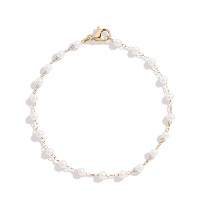Pearl Vine Bracelet Stainless Steel Yellow Gold 6.5in 7in 7.5in First