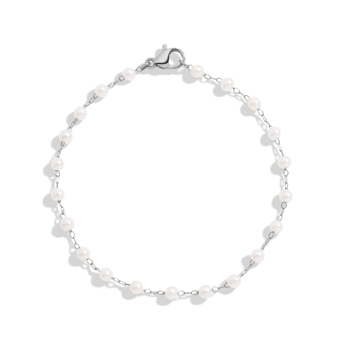 Pearl Vine Bracelet Stainless Steel White Gold 6.5in 7in 7.5in First