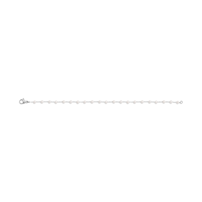 Pearl Vine Bracelet Stainless Steel White Gold 6.5in 7in 7.5in