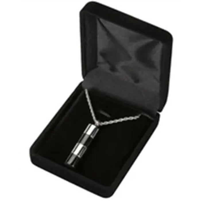 Pendant collection silver & black stainless steel capsule cremation supplies and equipment product