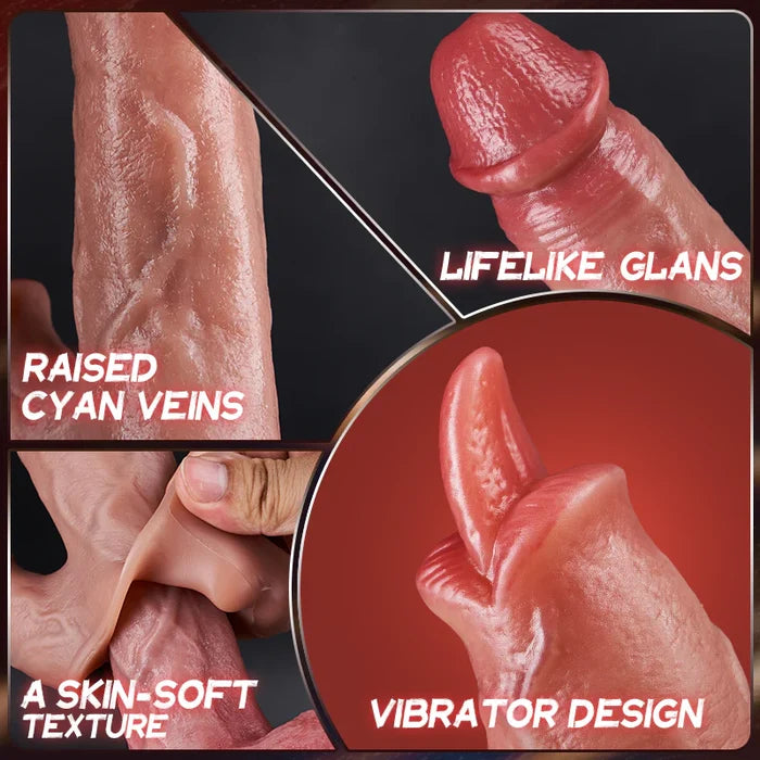 Penis Sleeve Extender Enlarger with detachable Vibrating tongue clit licker