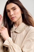 Peter Pan Collar Textured Blouse - 4103